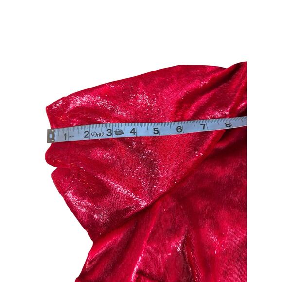 Lane Bryant Blouse Plus Short Sleeve Red Holiday Party Christmas Party Size 18 - Picture 10 of 11